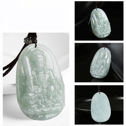 Colgante de jade de Buda natal del zodíaco chino con piedra mitológica que representa la prosperidad y la riqueza