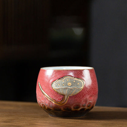 Mythstone Lotus Pod Engraved Teacup Kung Fu Tea Cup