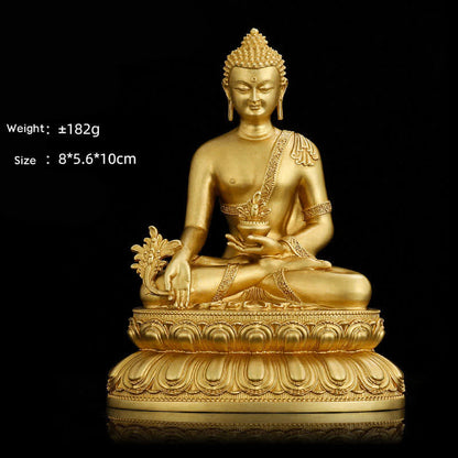 Mythstone Shakyamuni Amitabha Medicine Buddha Figurine Serenity Copper Statue Home Decoration