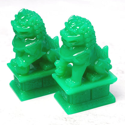 Mythstone Wealth Prosperity Pair of Fu Foo Dogs Guardian Lion Statues Home Decoration