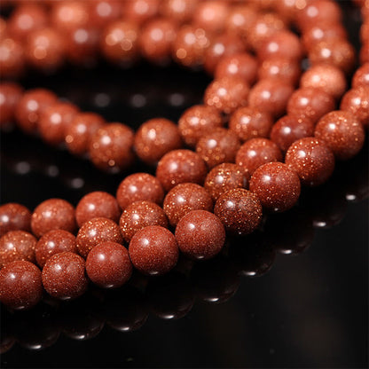 Mythstone 108 Mala Beads Goldstone Om Mani Padme Hum Swastika Confidence Bracelet