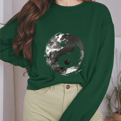 Mythstone Yin Yang Fleece Lined Polyester Sweatshirt