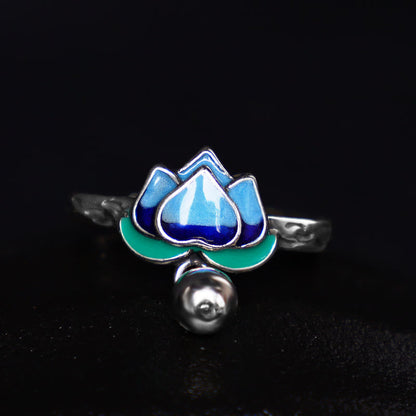 Mythstone Lotus Flower Pattern Enlightenment Ring