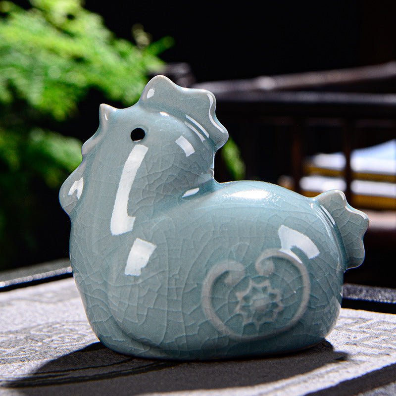 Mythstone Chinese Zodiac Wealth Ceramic Tea Pet Home Figurine Decoration