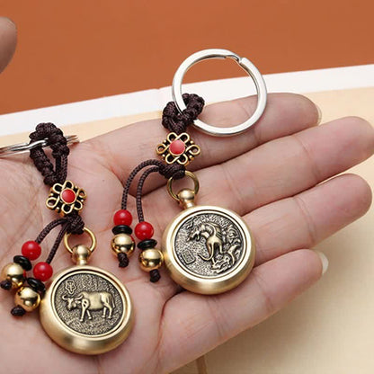 Mythstone 12 Chinese Zodiac Blessing Wealth Fortune Keychain