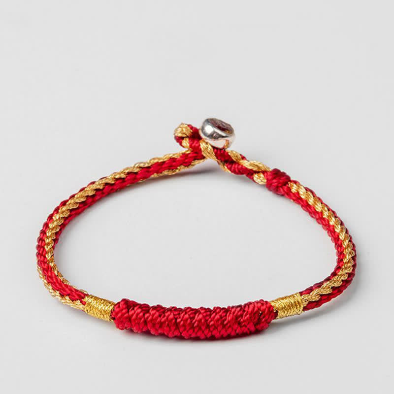 Pulsera trenzada tibetana hecha a mano con protección de la suerte Mythstone