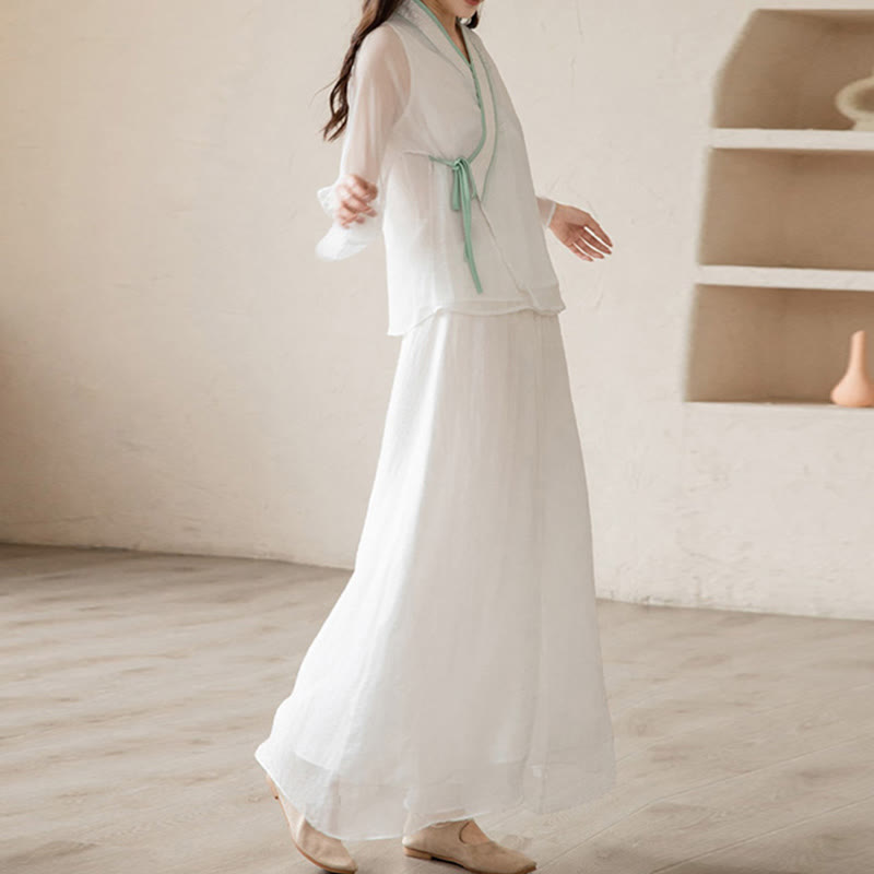 Mythstone Retro Prayer Zen Spiritual Meditation Practice Chiffon Clothing Women's Set