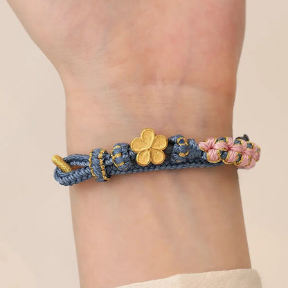 Mythstone Peach Blossom Design Wealth String Bracelet