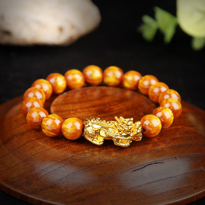 Mythstone Lucky Golden Tiger Eye Abundant Pixiu Bracelet