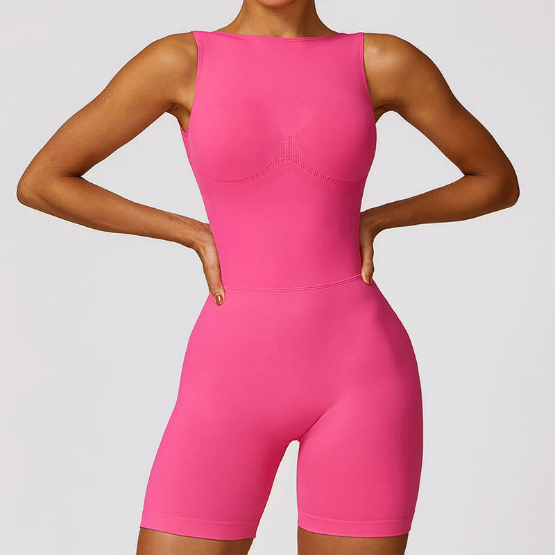 Mythstone High Stretch Sleeveless Seamless Jumpsuit Romper Sports Fitness Yoga Women Bodysuit