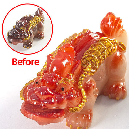 Mythstone Color Changing Small PiXiu Copper Coins Resin Tea Pet Wealth Home Figurine Decoration