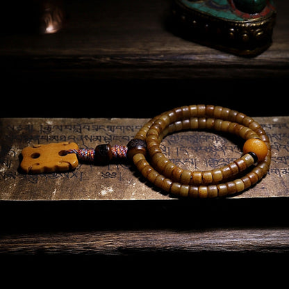 Mythstone Tibet 108 Mala Beads Yak Bone Amber Balance Bracelet