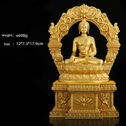 Mythstone Shakyamuni Amitabha Medicine Buddha Figurine Serenity Copper Statue Home Decoration