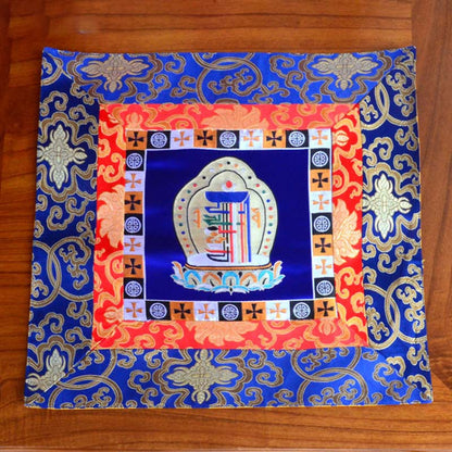 Mythstone Prayer Altar Mat Meditation Strength Endless Knot Vajra Man-Bcu Kalachakra Auspicious Symbols