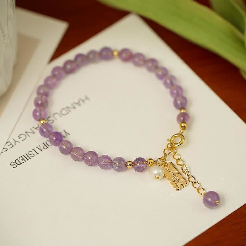 Mythstone Natural Amethyst Crystal Relieves Stress Bracelet