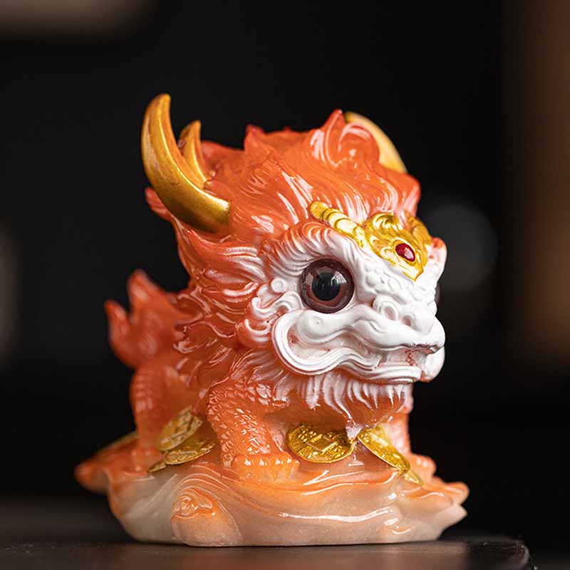 Mythstone Color Changing Small Kirin Resin Tea Pet Home Figurine Decoration