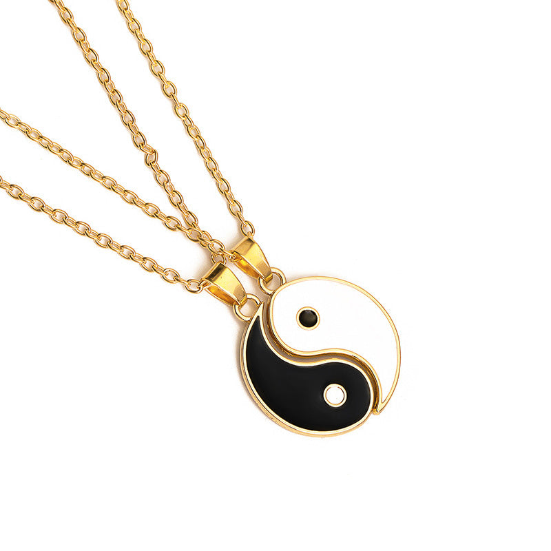 Mythstone Yin Yang Hematite Pendant Couple Necklace