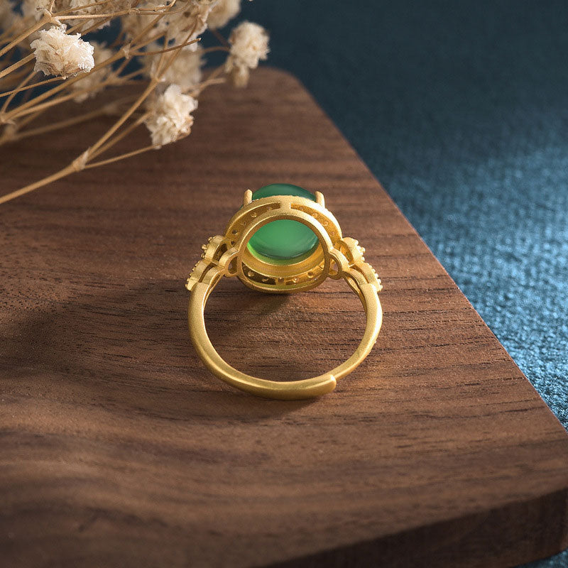 Mythstone Green Jade Fortune Ring