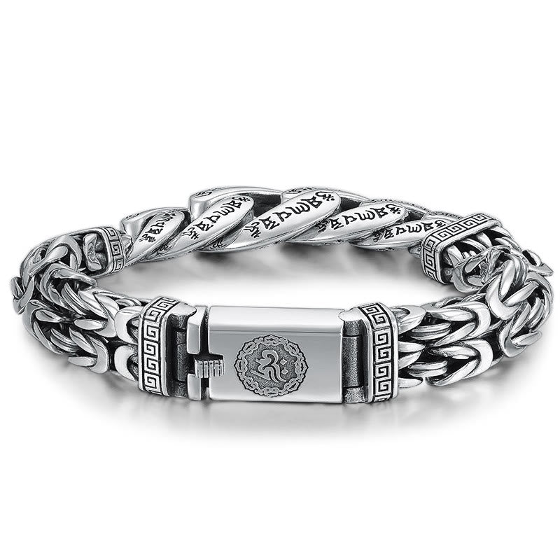 Mythstone Om Mani Padme Hum Engraved Peace Purity Bracelet