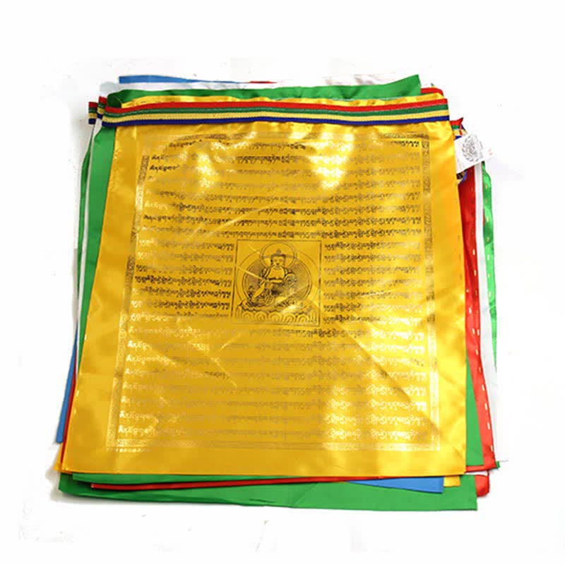 Mythstone Tibetan 5 Colors Windhorse Buddha Scriptures Auspicious Outdoor Prayer Flag