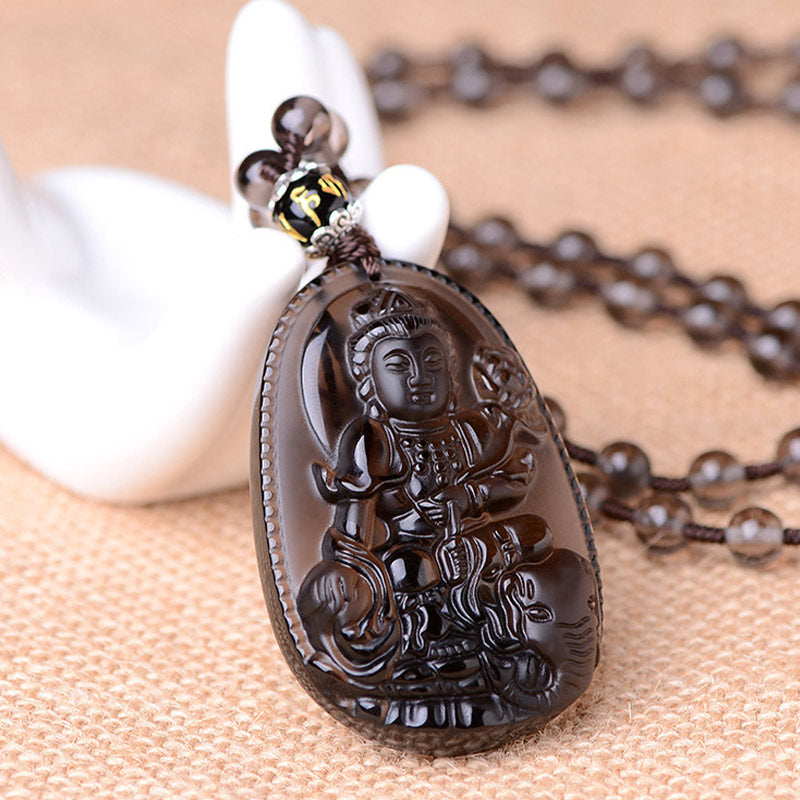 Chinese Zodiac obsidian Protection Necklace