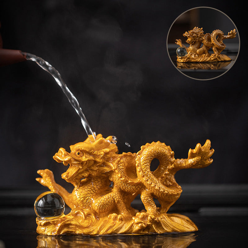 Mythstone Year Of The Dragon Color Changing Resin Luck Success Tea Pet Home Figurine Decoration