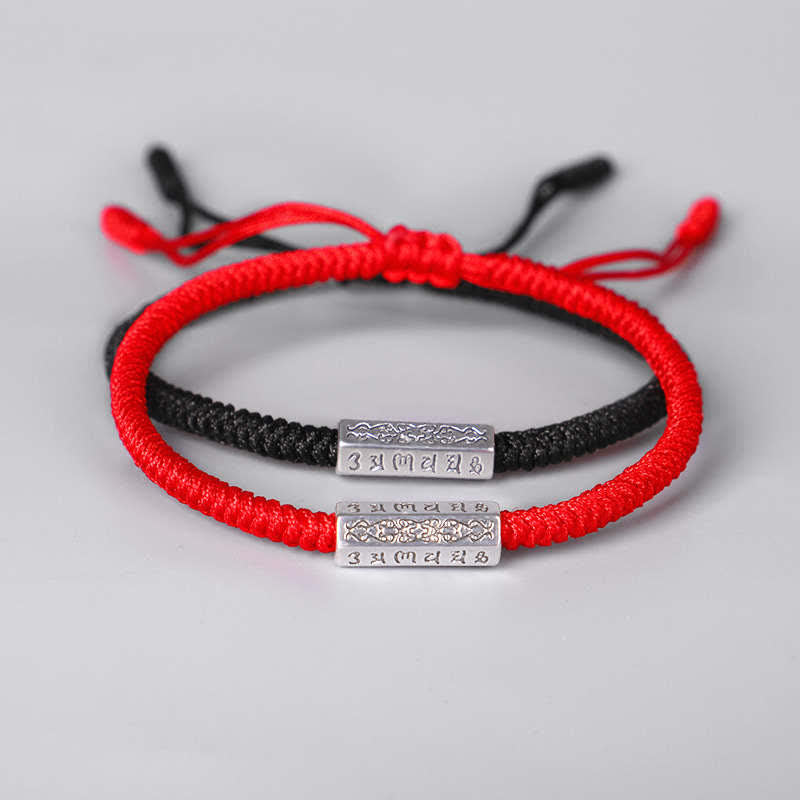 Mythstone Om Mani Padme Hum Luck Protection Red String Bracelet