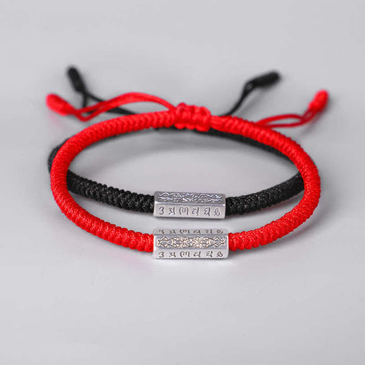 Mythstone Om Mani Padme Hum Luck Protection Red String Bracelet