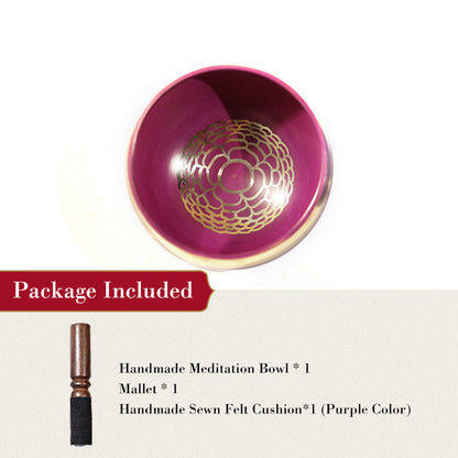 Mythstone Tibetan Sound Bowl Handcrafted for Chakra Healing and Mindfulness Meditation Singing Bowl Set