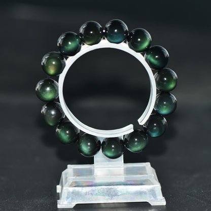 MythStone Natural Green Eye Obsidian Wealth Bracelet