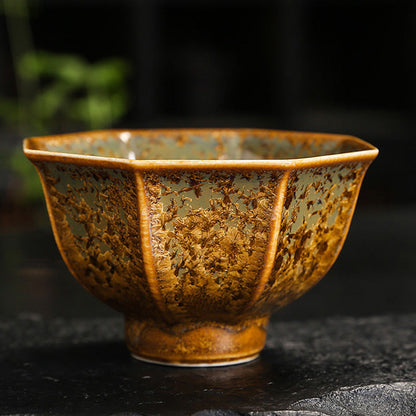 Mythstone Colorful Brown Ceramic Teacup Kung Fu Tea Cup Bowl