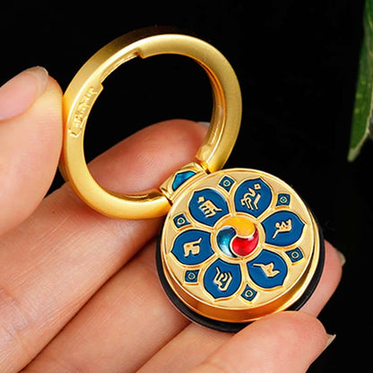 Soporte universal para teléfono con forma de anillo para teléfono con diseño de la paz tibetana Om Mani Padme Hum de Mythstone