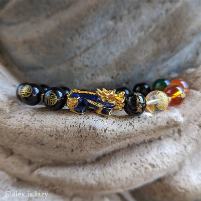 Mythstone Color-Changing Pixiu Obsidian Luck Bracelet