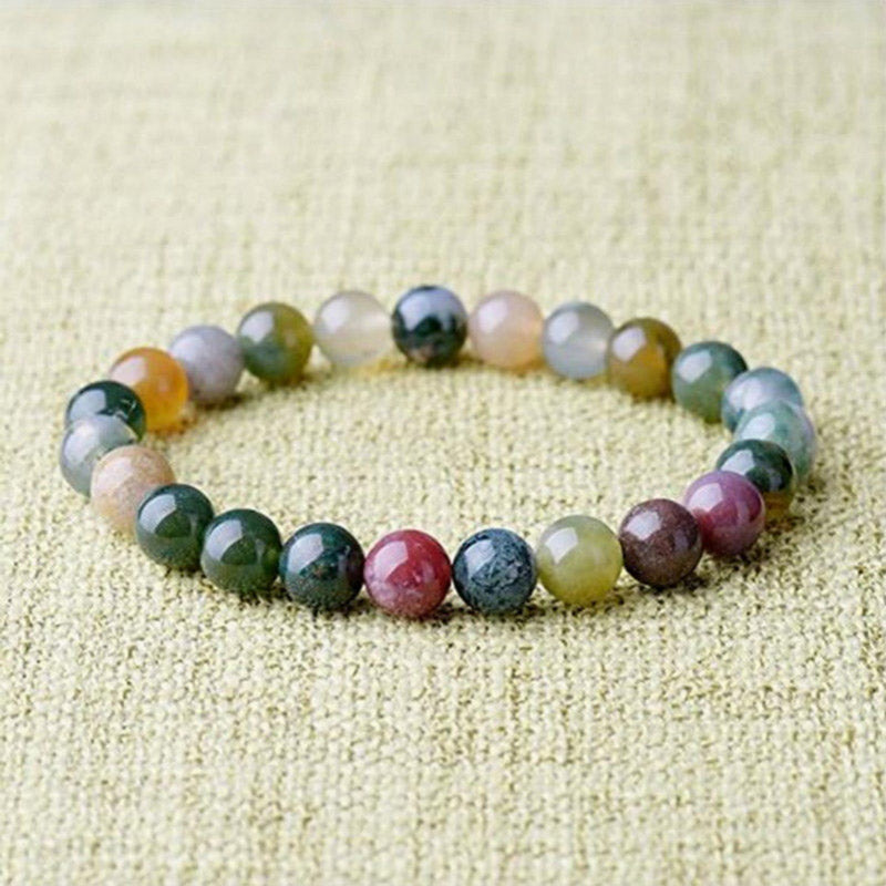 Mythstones  India Agate Beads Luck Yoga Bracelet