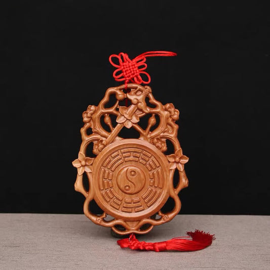 Mythstone Feng Shui Bagua Map Peach Wood Chinese Knotting Balance Energy Map