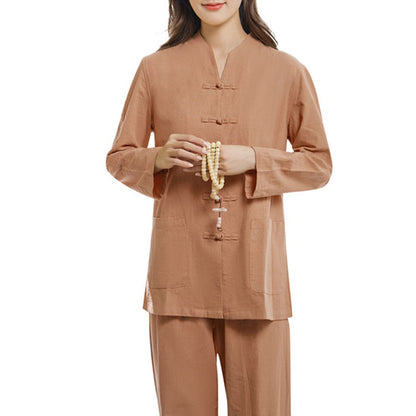 Conjunto de ropa de lino y algodón para mujer, uniforme de meditación, yoga y zen espiritual Mythstone