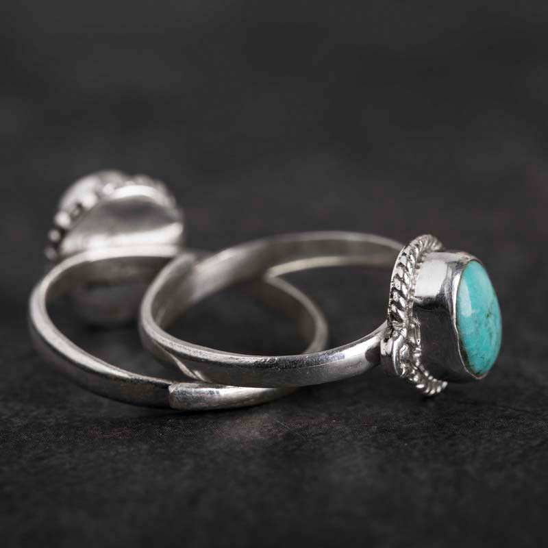 Mythstone 925 Sterling Silver Turquoise Wisdom Love Ring