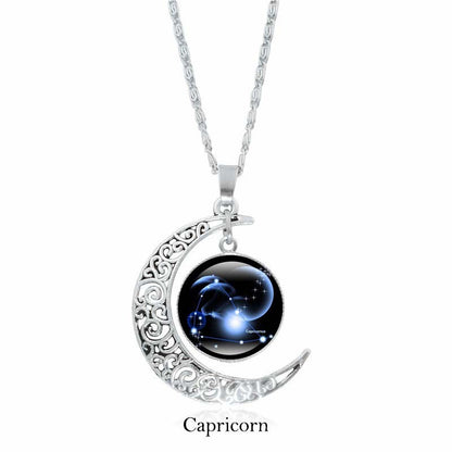 Mythstone 12 Constellations of the Zodiac Moon Protection Necklace Chain Pendant