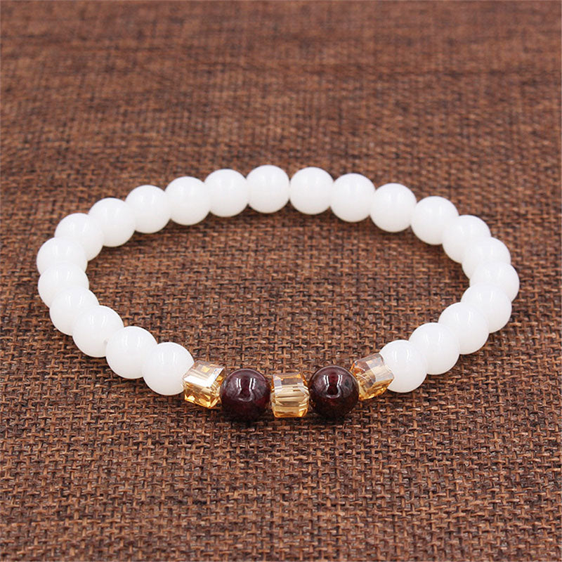 MythStone Natural White Jade Protection Bracelet