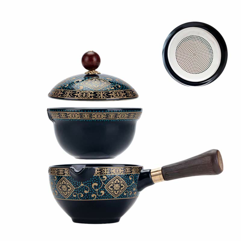 Mythstone Chinese Gongfu Tea Set Design Ceramic Teapot Portable Gift Bag