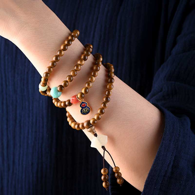 Mythstone Tibetan Rosewood Protection Calm Bracelet Mala