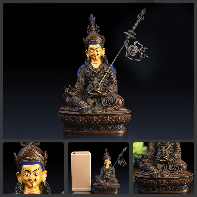 Mythstone Padmasambhava Buddha Figurine Serenity Copper Statue Home Decoration