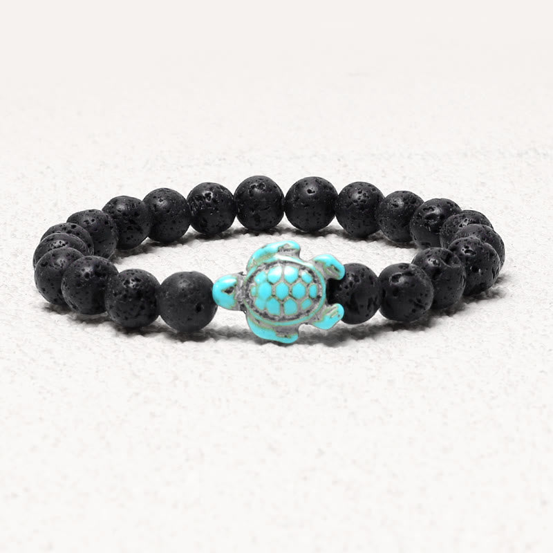 MythStone Natural Stone Sea Turtle Turquoise Blessing Bracelet