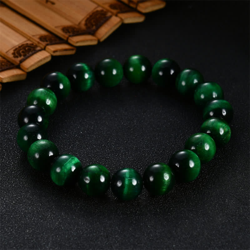 Mythstone Natural Green Tiger Eye Strength Bracelet