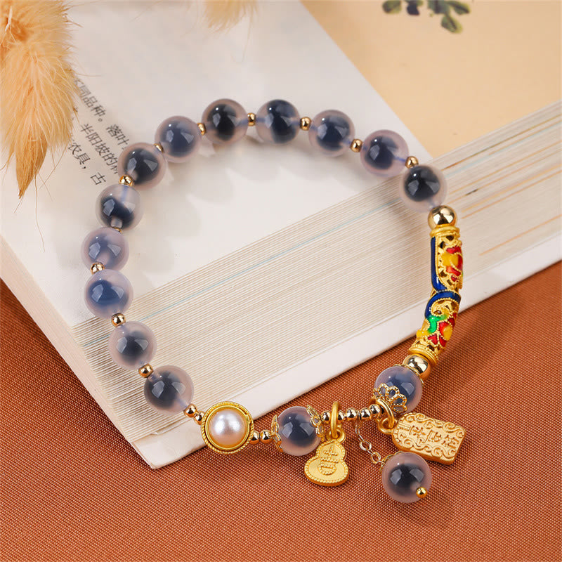 Mythstone Natural Blue Candy Agate Amulet Strength Bracelet