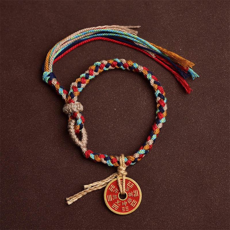 Mythstone Handmade Bagua Harmony Multicolored Rope Bracelet