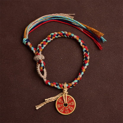 Mythstone Handmade Bagua Harmony Multicolored Rope Bracelet