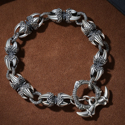 Mythstone Dragon Claw Engraved Strength Protection Bracelet