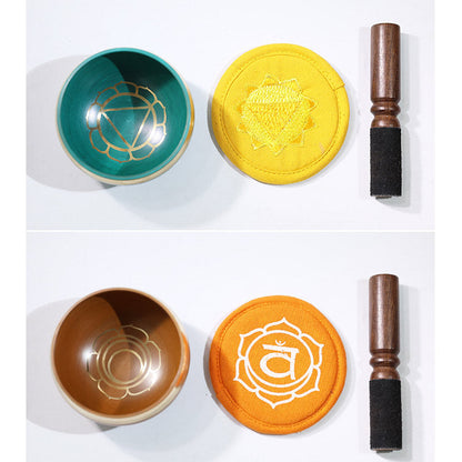 Mythstone Tibetan Sound Bowl Handcrafted for Chakra Healing and Mindfulness Meditation Singing Bowl Set