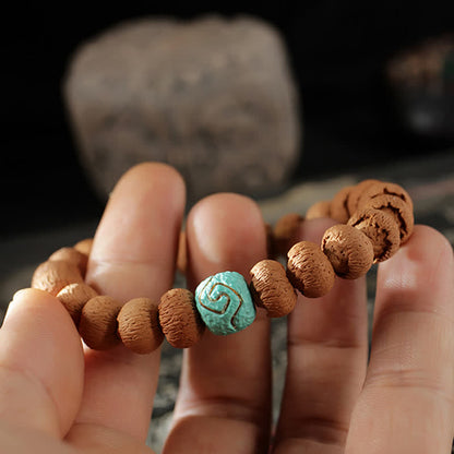 Mythstone Tibetan Bodhi Seed Turquoise Amber Protection Bracelet